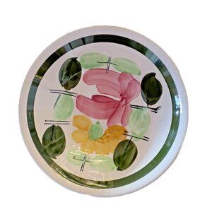 Vintage Rossini Ironstone 10" Bowl Hand Painted Flowers Genuine Made In Japan